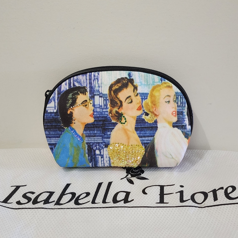 Vintage Isabella Fiore Small Curved Multi-purpose Cosmetic Bag